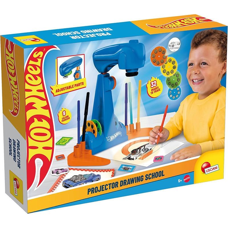 Hot Wheels Σχολή Ζωγραφικής με Προτζέκτορα LED 32 Εικόνες για Παιδιά 5+ Ετών Lisciani 114061