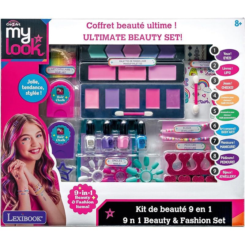 Lexibook My Look 9 in 1 Beauty & Fashion Set - Πλήρες Σετ Ομορφιάς για Παιδιά 8+ CRSS83