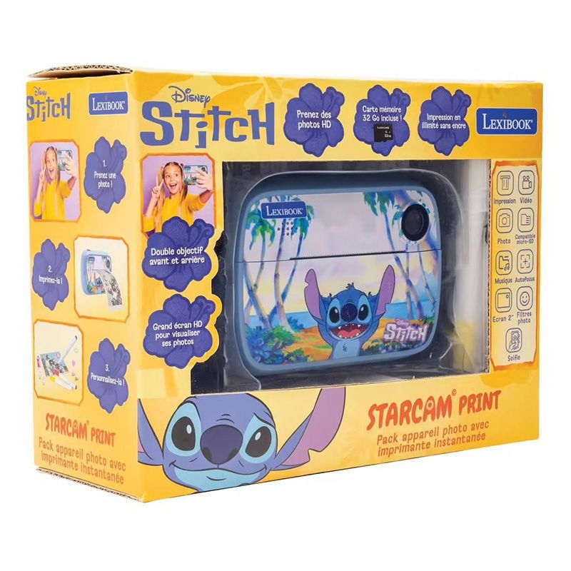 Lexibook Disney Stitch StarCAM Print Κάμερα με Εκτυπωτή 32GB SD Card Παιδική DJ150D