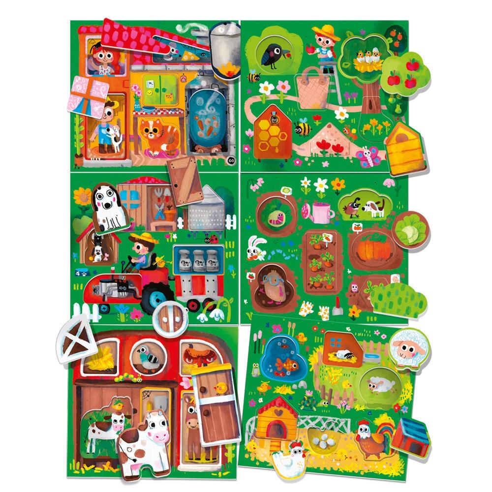 Επιτραπέζιο Παιδικό Παιχνίδι Η φάρμα με Αυτοκόλλητα Headu 26265