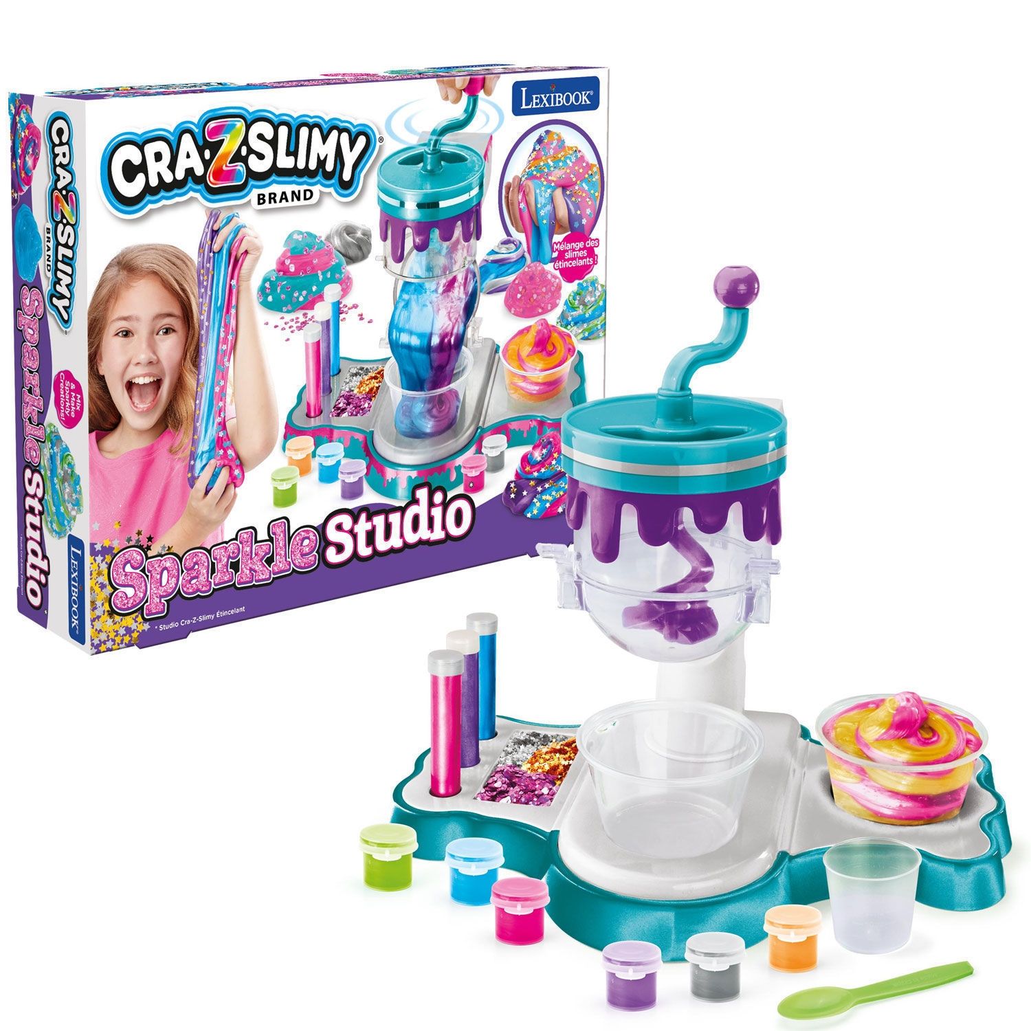 Cra-Z-Art Slimy Sparkle Studio - Εργαστήριο Δημιουργίας Λαμπερού Slime Lexibook CRSLIM40