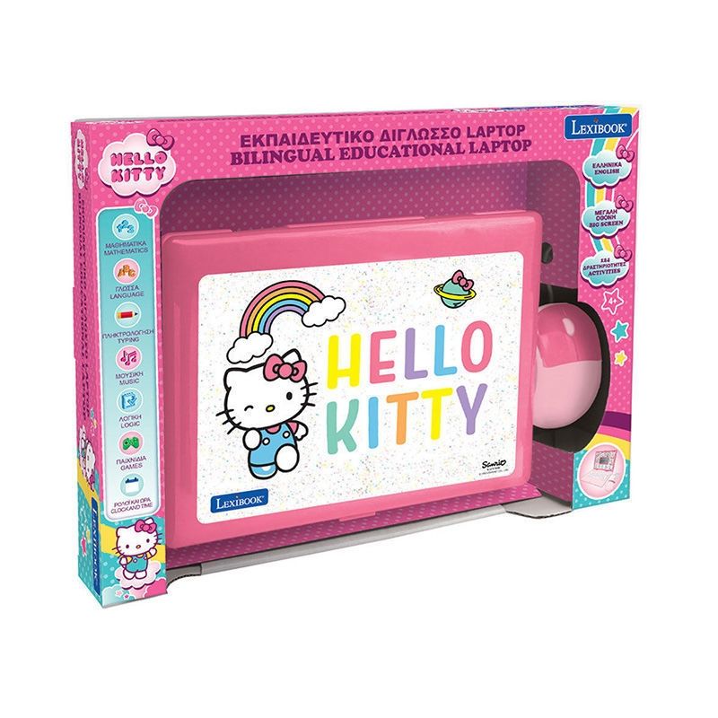 Δίγλωσσο Εκπαιδευτικό Laptop Hello Kitty με Ποντίκι 4+ Ετών - 124 Δραστηριότητες Lexibook JC598HKi8