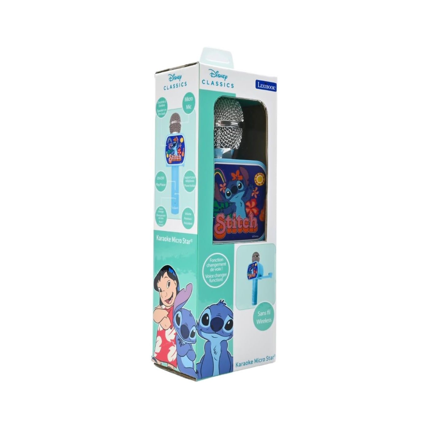 Μικρόφωνο καραόκε Disney Stitch Με Bluetooth, .ενσωματωμένο ηχείο και βάση smartphone Lexibook MIC240D