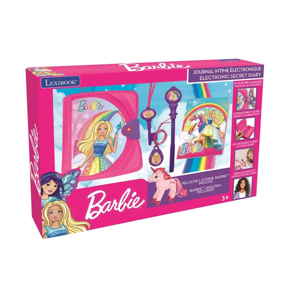 Barbie Ηλεκτρονικό Μυστικό Ημερολόγιο Lexibook - Με Λούτρινο Μονόκερο, Φως, Ήχο & Αξεσουάρ SD15BBY