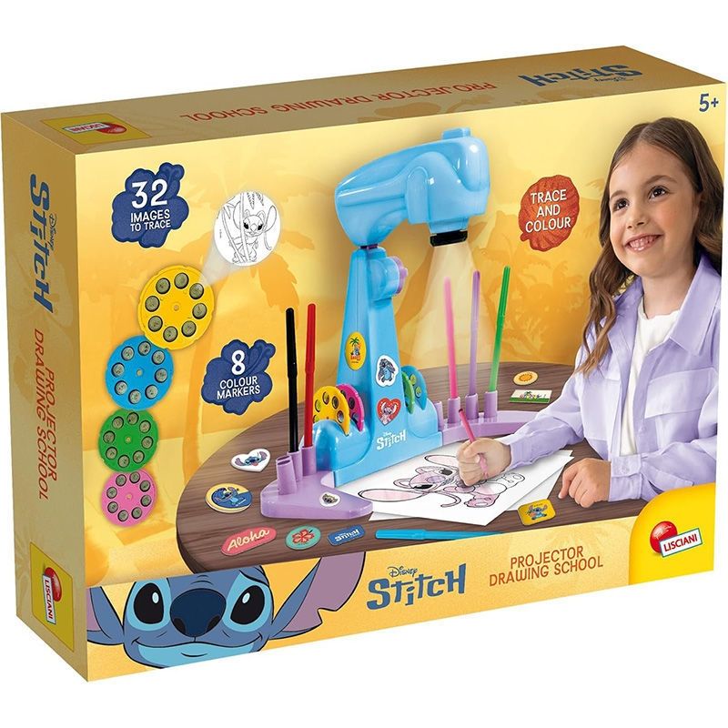 Stitch Σχολή Ζωγραφικής με Προτζέκτορα LED 32 Εικόνες Disney για Παιδιά 5+ Ετών Lisciani 113071