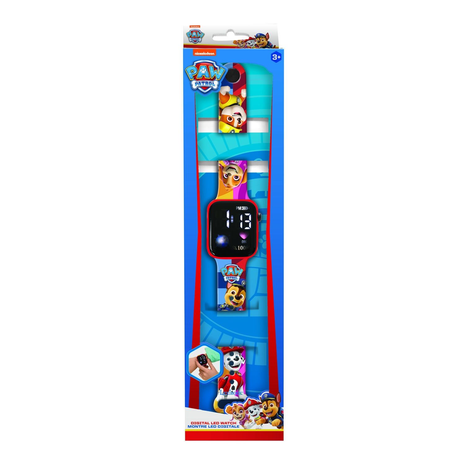 Ψηφιακό ρολόι χειρός Paw Patrol με προβολή ώρας Led  12 ή 24 ωρών Lexibook DMW060PA