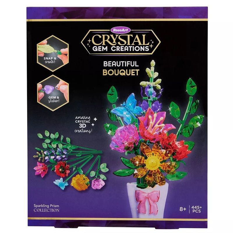 Crystal Gem Creations - Δημιουργικό Set Κρυστάλλινου Μπουκέτου με 7 Λουλούδια Lexibook CRSS57