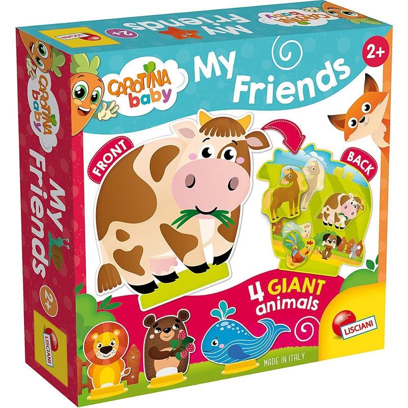 Οι Φίλοι Μου Τα Ζώα - Εκπαιδευτικό Παιχνίδι 2+ Ετών με 4 Ζωάκια Lisciani Carotina Baby 85521