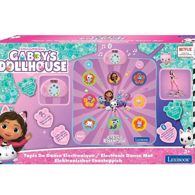 Ηλεκτρονικό Χαλάκι Χορού Gabby's Dollhouse Lexibook - Διαδραστικό Dance Mat με Bluetooth 3+ Ετών DM10GDH