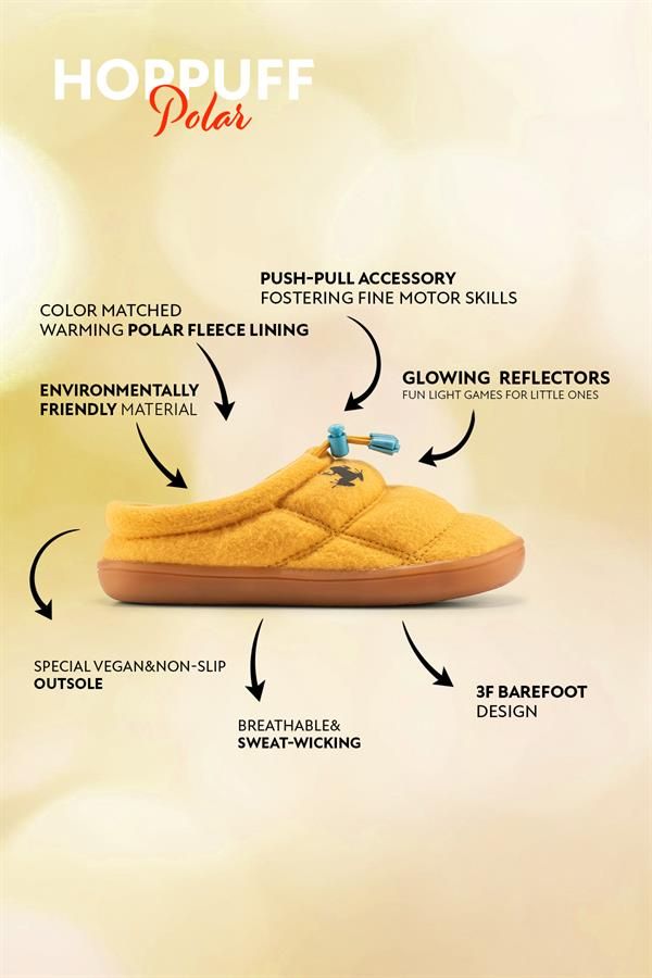 Παιδικά Παπούτσια Hoppuff Polar - Κίτρινα (Μεγέθη 24-32)