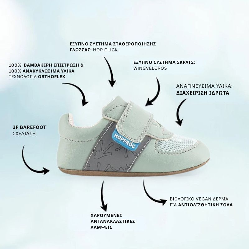 Παιδικά Παπούτσια First Prime - Πράσινο παστέλ (Μεγέθη 17-23)