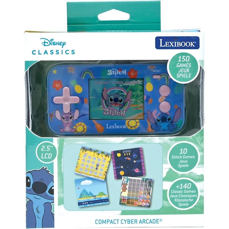 Cyber Arcade Stitch Disney Lexibook - Φορητή Κονσόλα 150 Παιχνίδια, Οθόνη 2.5" - 4+ Ετών JL2367D