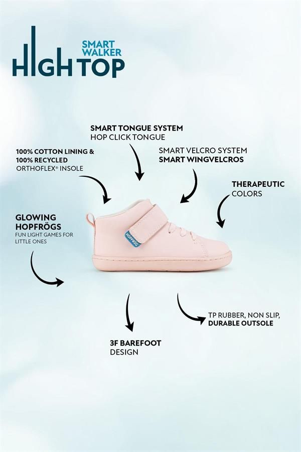 Παιδικά Παπούτσια Hightop - Ροζ παστέλ (Μεγέθη 24-32)