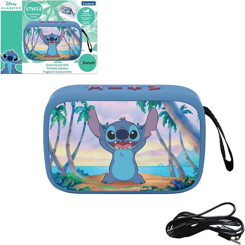 Παιδικό Φορητό Ηχείο Stitch Bluetooth Lexibook | TWS, USB-C, Μπαταρία 4 ωρών BT018D