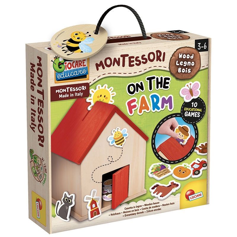 Montessori Baby Wood Φάρμα - Ξύλινο Εκπαιδευτικό Σπιτάκι με Παιχνίδια Συγκέντρωσης για Νήπια 105403