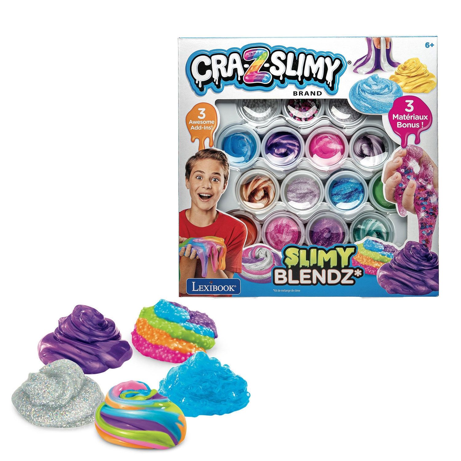 Cra-Z-Art Slimy Blendz Mix Kit - Σετ 12 Χρωμάτων Slime για Ανάμειξη Lexibook CRSLIM4