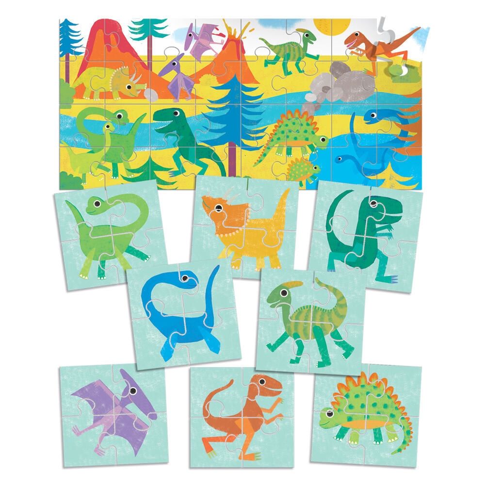 Εκπαιδευτικό Επιτραπέζιο Παιχνίδι Παζλ 8+1 Δεινόσαυροι Headu
