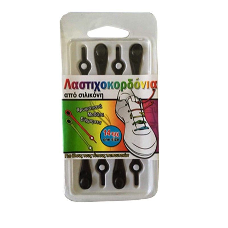 Λαστιχοκορδόνια Χρώματος Μαύρο Smart Laces – 14 Τεμάχια (9250)